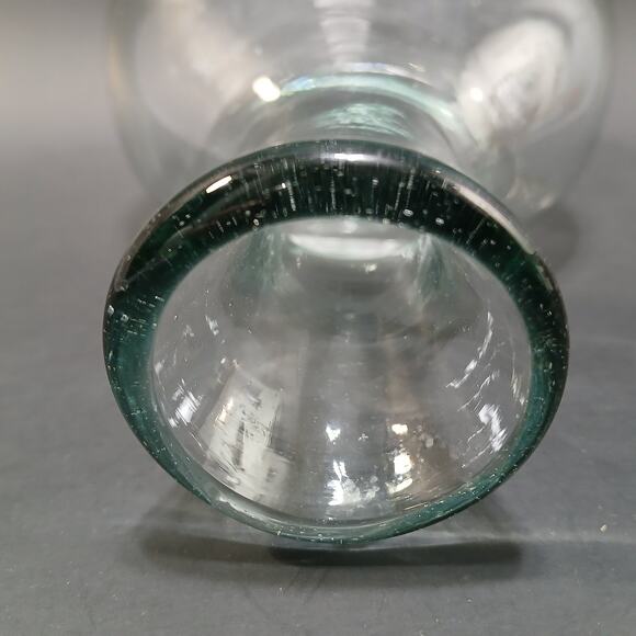 Vintage Hand Blown Art Glass Decanter Vase Pale Blue Tint 8" tall 5"w 3"d - Picture 6 of 9